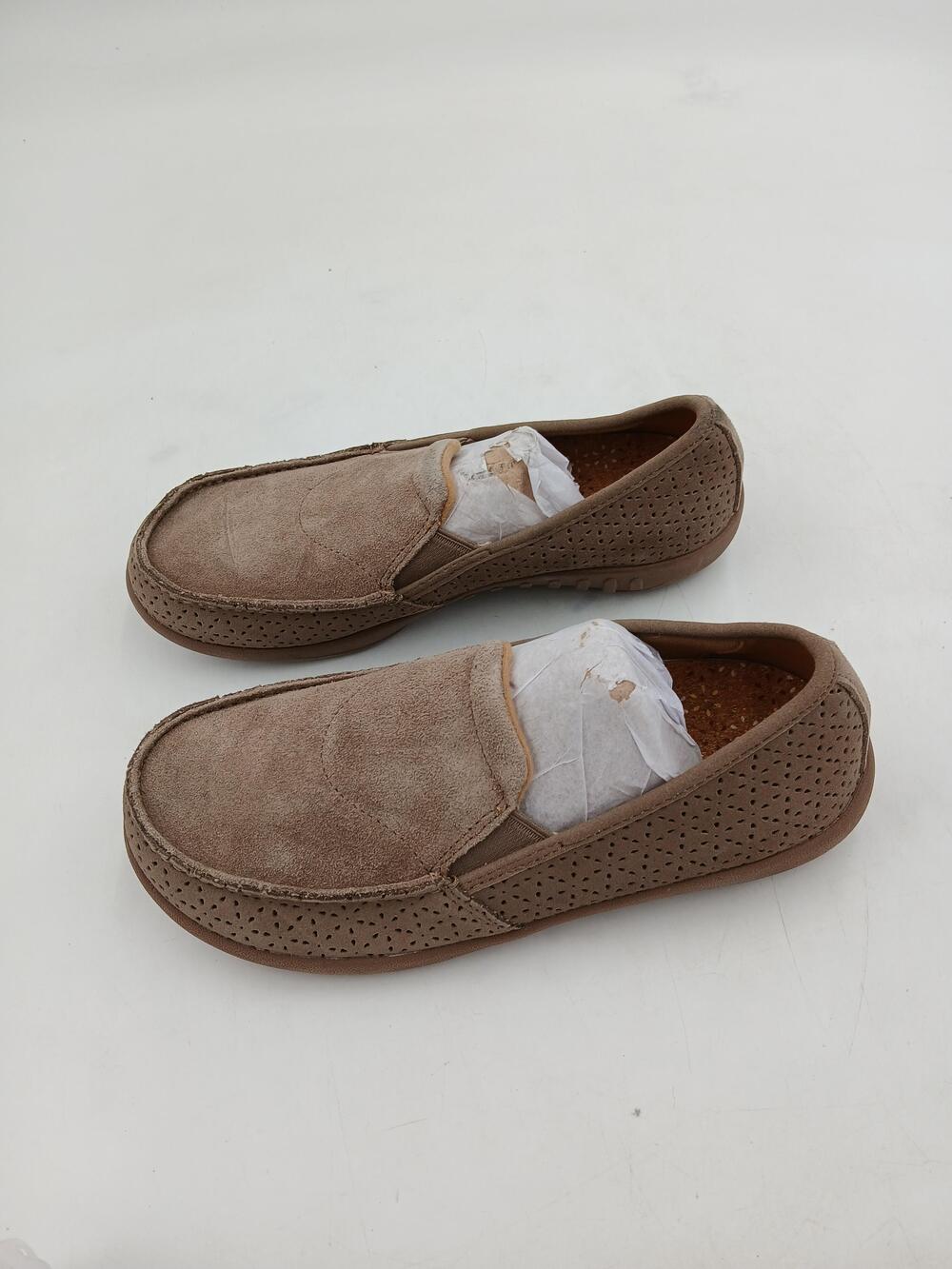 Revitalign Shoes Mens Size 11 Beige Leather Slip On Loafers Breathable Orthotic